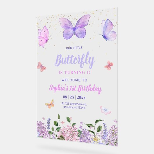 Invitation d'anniversaire papillon, Jardin Fleur s (Angle)