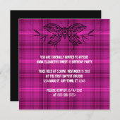 Invitation d'anniversaire papillon tribal punk (Devant / Derrière)