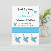 Invitation d'anniversaire Papillons Bleus (Debout devant)