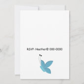 Invitation d'anniversaire Papillons Bleus (Dos)