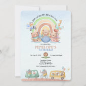 Invitation d'anniversaire par les airs, la terre e (Devant)