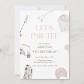 Invitation d'anniversaire Par-Tee de golf à l'aqua (Devant)