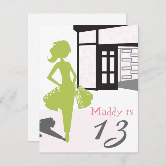 Invitation d'anniversaire - partie au mail (Devant / Derrière)