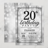 Invitation d'anniversaire Parties scintillant d'ar (Devant / Derrière)