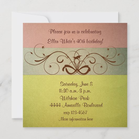 Invitation d'anniversaire Pastel (Dos)