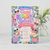 Invitation d'anniversaire Pastel Bunny Splash - Fê (Debout devant)