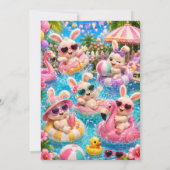 Invitation d'anniversaire Pastel Bunny Splash - Fê (Dos)