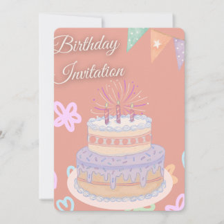 Invitation d'anniversaire Pastel | Par d'anniversa