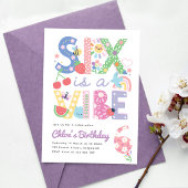 Invitation d'anniversaire pastel pour fille 6 ans,