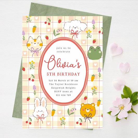 Invitation d'anniversaire pastel pour fille, fête