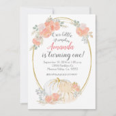 Invitation d'anniversaire Pastel Pumpkin 1 an (Devant)