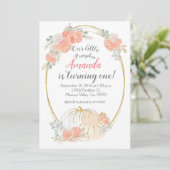 Invitation d'anniversaire Pastel Pumpkin 1 an (Debout devant)