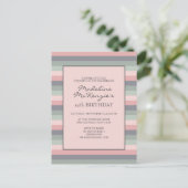 Invitation d'anniversaire Pastel Rose Violet et Ba (Debout devant)