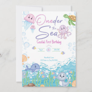 Invitation d'anniversaire pastel sous la mer