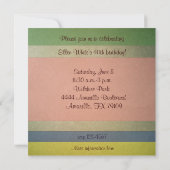 Invitation d'anniversaire Pastel Stripe (Dos)