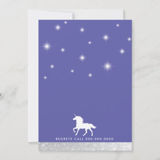 Invitation d'anniversaire Pastel Unicorn (Dos)