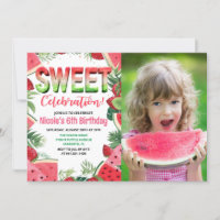 Invitation d'anniversaire pastèque TOUT ÂGE