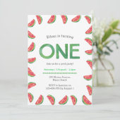 Invitation d'anniversaire | pastèque tropicale (Debout devant)