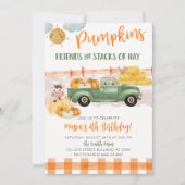 Invitation d'anniversaire Patch de citrouille auto (Devant)
