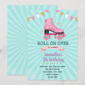 Invitation d'anniversaire patin à roulettes (Devant / Derrière)