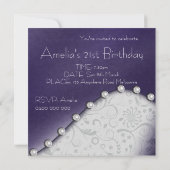 Invitation d'anniversaire Pearl Square (Dos)