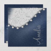 Invitation d'anniversaire Pearl Square (Devant / Derrière)