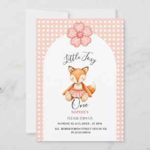 Invitation d'anniversaire peluche renardeau