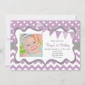 Invitation d'anniversaire Pendentif Chevron et Dot (Devant)