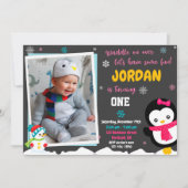 Invitation d'anniversaire Penguin (Devant)