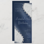 Invitation d'anniversaire Perle (Devant / Derrière)