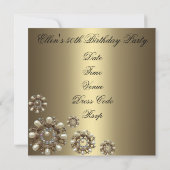 Invitation d'anniversaire Perle Élégante (Dos)