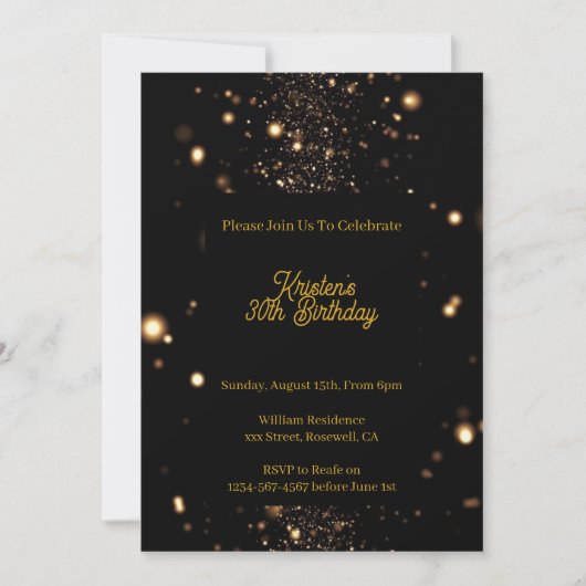Invitation d'anniversaire personnalisable (Devant)