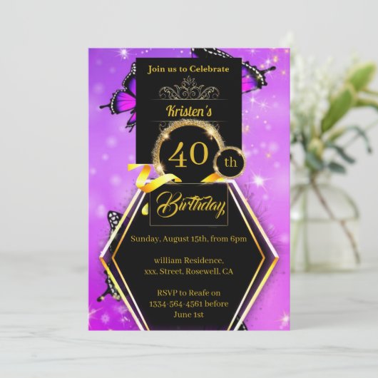 Invitation d'anniversaire personnalisable (Debout devant)