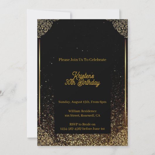 Invitation d'anniversaire personnalisable (Devant)