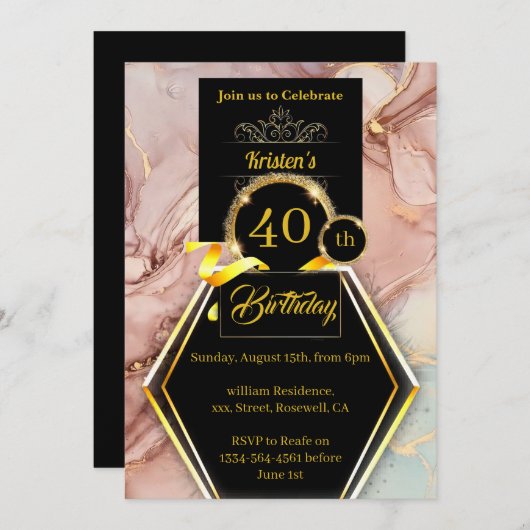 Invitation d'anniversaire personnalisable (Devant / Derrière)