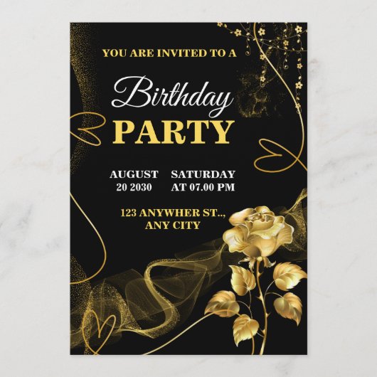 Invitation d'anniversaire personnalisable carte d' (Devant)
