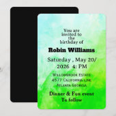 Invitation d'anniversaire personnalisable pour adu (Devant / Derrière)