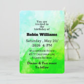 Invitation d'anniversaire personnalisable pour adu (Debout devant)