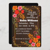 Invitation d'anniversaire personnalisable pour adu (Devant / Derrière)