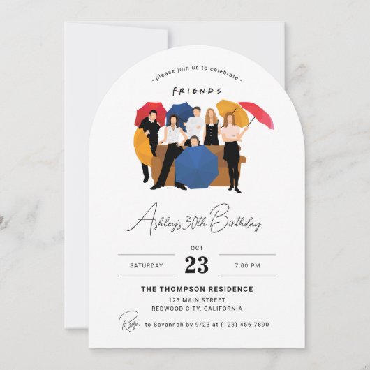 Invitation d'anniversaire personnalisable sur le t (Devant)