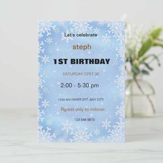 invitation d'anniversaire personnalisé (Debout devant)