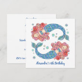 Invitation d'anniversaire personnalisé de la sirèn (Devant / Derrière)