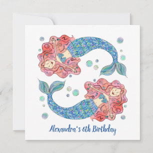 Invitation d'anniversaire personnalisé de la sirèn