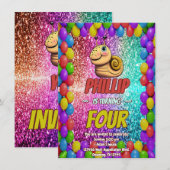 Invitation d'anniversaire Personnalisé de l'escarg (Devant / Derrière)