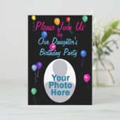 Invitation d'anniversaire personnalisé des ballons (Debout devant)