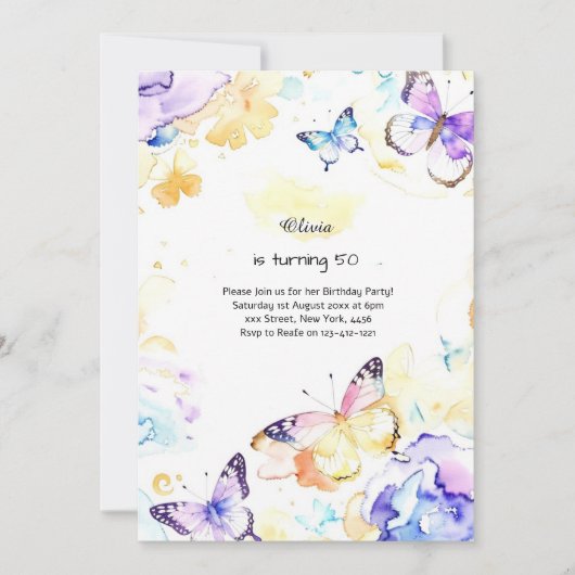 Invitation d'anniversaire personnalisée (Devant)