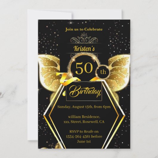 Invitation d'anniversaire personnalisée (Devant)