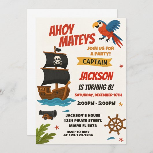 Invitation d'anniversaire personnalisée (Devant / Derrière)