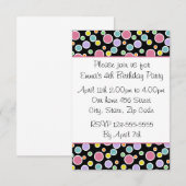 Invitation d'anniversaire personnalisée à pois col (Devant / Derrière)