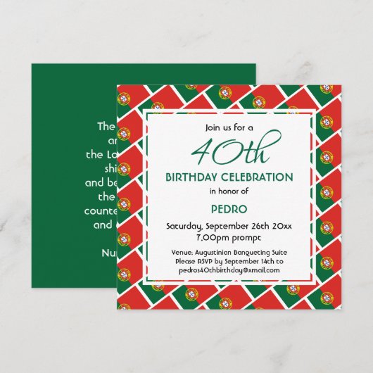 Invitation d'anniversaire personnalisée avec DRAPE (Devant / Derrière)